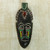 Recycled Glass Beaded African Wood Parrot Mask from Ghana 'Adom Parrot'