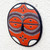 Circular Orange African Mask Carved by Hand in Ghana 'Teke-Tsaye Ritual'