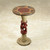 Cedar Wood Accent Table in Red and Beige from Ghana 'Three Dancers'