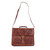 Handcrafted Floral Leather Handbag from Peru 'Floral Executive'