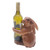 Hand Crafted Suar Wood Rabbit Wine Holder 'Bunny Hug'