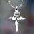 Men's Sterling Silver Cross Necklace 'Courage of Faith'