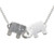 Unique Sterling Silver Pendant Necklace 'Elephant Friendship'