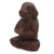 Wood Sculpture of Meditating Long Haired Puppy Dog 'Meditating Long-Haired Puppy'