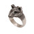 Men's Sterling Silver and Garnet Wolf Ring from Bali 'Wolf's Gaze'