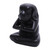 Wood Yoga Beagle Statuette in Black from Bali 'Black Yoga Beagle'