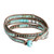 Glass Beaded Wrap Bracelet in Turquoise from Guatemala 'Mayan Monolith'
