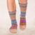 Hand-Knit Geometric Patterned Thick Slipper Style Socks 'Chai Tea'