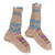Hand-Knit Geometric Patterned Thick Slipper Style Socks 'Chai Tea'