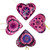 4 Zapotec Hand Painted Fuchsia Wood Heart Ornaments 'Fuchsia Zapotec Heart'