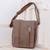 Faux Leather Messenger Bag in Mahogany from Costa Rica 'Tica Exploration'