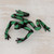 Handcrafted Green and Black Dart Frog Art Glass Figurine 'Poison Arrow Frog'