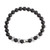 Men's Black Agate and Stainless Steel Stretch Bracelet 'Moonlit Sky'