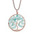 Aquamarine Gemstone Tree Pendant Necklace from Costa Rica 'Capricorn Tree of Life'