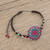 Colorful Glass Beaded Macrame Pendant Bracelet 'Mesmerizing Colors'