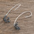 Oxidized Sterling Silver Dandelion Drop Earrings 'Dark Dandelion'