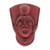 Handcrafted Red Resin and Fiberglass Decorative Wall Mask 'Tanos in Red'