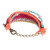 Glass Beaded Crimson Leather Wristband Bracelet 'Crimson Combination'