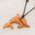 Jobillo Wood Dolphin Pendant Necklace from Costa Rica 'Jobillo Dolphin'