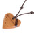 Jobillo and Estoraque Wood Heart Necklace from Costa Rica 'Jobillo Heart Stripe'
