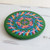 Hand Painted Wood Trivet 'Costa Rican Mandala in Green'