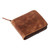 Amber Brown Leather Men's Zipper Wallet Handmade in Mexico 'Safeguard'