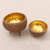 Handmade Decorative Coconut Shell Bowls Pair 'Gleaming Duo'