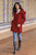Red Baby Alpaca and Wool Coat with Flared Design from Peru 'Red Classic'