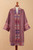 Japanese Style Dusty Rose Kimono Coat with Nazca Motif Trim 'Nazca Kimono'