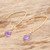 Purple Cubic Zirconia Raindrop  Earrings from Costa Rica 'Lavender Raindrops'