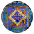 Glass Mosaic Wall Decoration With Blue Cross From Mexico 'Cross Mandala'