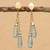 18k Gold Blue Topaz Earrings from Brazil 'Iguazu Falls'