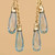 18k Gold Blue Topaz Earrings from Brazil 'Iguazu Falls'