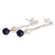 Cultured Pearl and Lapis Lazuli Dangle Earrings with Silver 'Azure and Ivory'