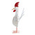 Artisan Crafted Wrought Iron Chicken Statuette 'Brave Bird'