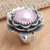 Pink Mabe Pearl and Sterling Silver Cocktail Ring 'Pink Flora'