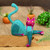 Copal Wood Oaxaca Alebrije Cat in Multiple Bright Colors 'My Domain'