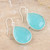 Chalcedony and Sterling Silver Dangle Earrings 'Dropped in Blue'