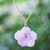 Gold-Plated Purple Hydrangea Petal Pendant Necklace 'Wild Hydrangea in Purple'