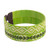 Green Cuff Bracelets Woven with Colombian Cane Fiber Pair 'Green Colombian Geometry'