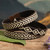 Brown Woven Colombian Cane Fiber Cuff Bracelets Set of 3 'Brown Colombian Geometry'