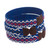 3 Blue Cuff Bracelets Woven with Colombian Cane Fiber 'Azure Colombian Geometry'