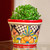 Multicolored Talavera-Style Flower Pot 5.5 Inch Diameter 'Colorful Mercado'