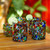 Hand Blown Rocks Glasses with Multicolored Dots Set of 6 'Mod Spots'