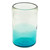 Turquoise Recycled Glass Tumblers from Mexico Set of 6 'Tall Cooling Aquamarine'