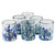 Blue Green and White Spotted Rocks Glasses Set of 6 'Blue Cool'