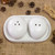 White Ceramic Salt and Pepper Set 3 Pieces 'Soft Seasoning'