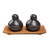 Ceramic Bath Accessory Set with Teak Wood Tray 3 Pieces 'Bath Day'