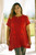 Floral Cotton Tunic in Crimson from Thailand 'Crimson Bloom'