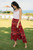 Floral Rayon Skirt in Poppy Crafted in Thailand 'Poppy Garden'